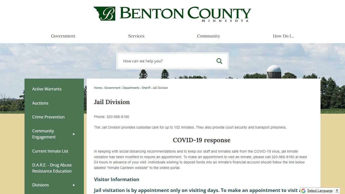 Jail Division | Benton County, MN